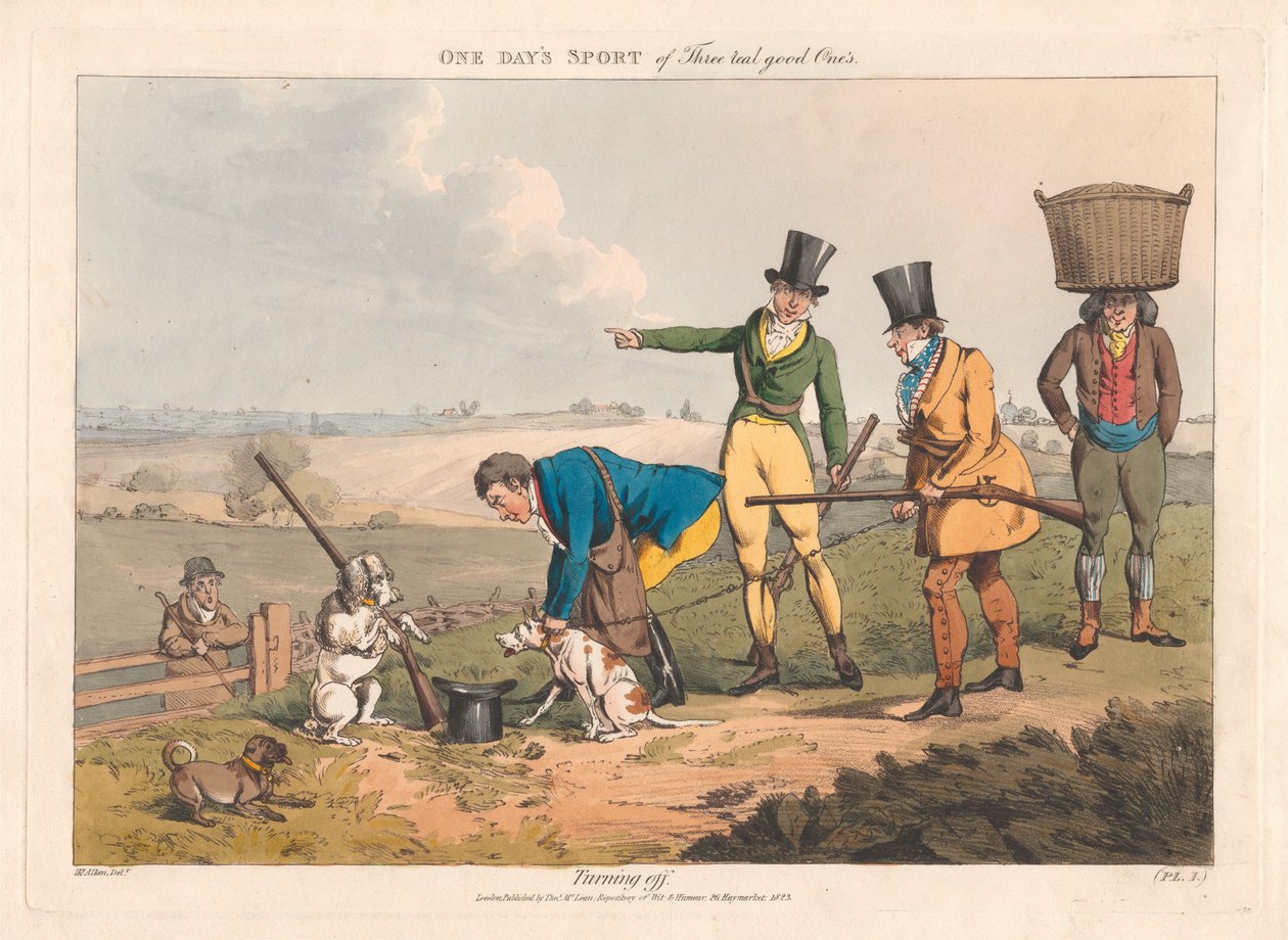 Conjunto de seis con cubierta impresa y portada: Tiro, o un día de deporte de tres realmente buenos de Henry Thomas Alken