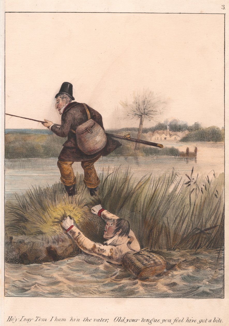 Serie de doce láminas con portada: Satírico deportivo de Henry Thomas Alken