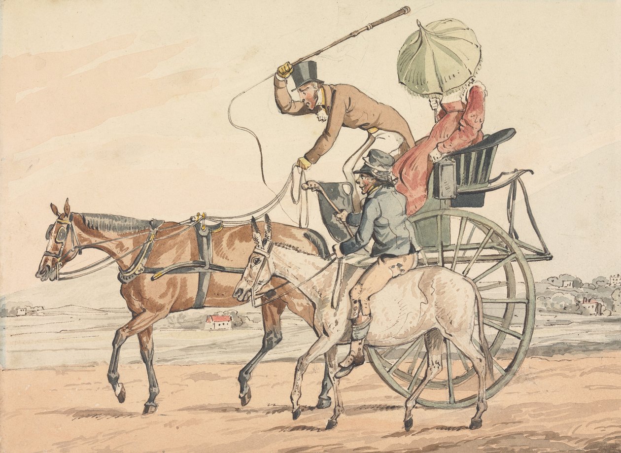 «Descubrimientos deportivos, o las miserias de conducir:» ... Descubres que has conseguido un caballo tranquilo de Henry Thomas Alken