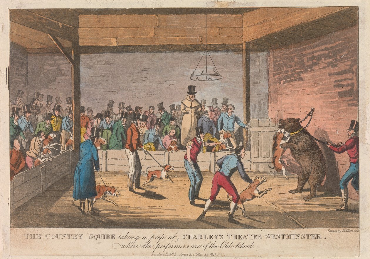 El terrateniente rural echando un vistazo al teatro de Charley en Westminster de Henry Thomas Alken