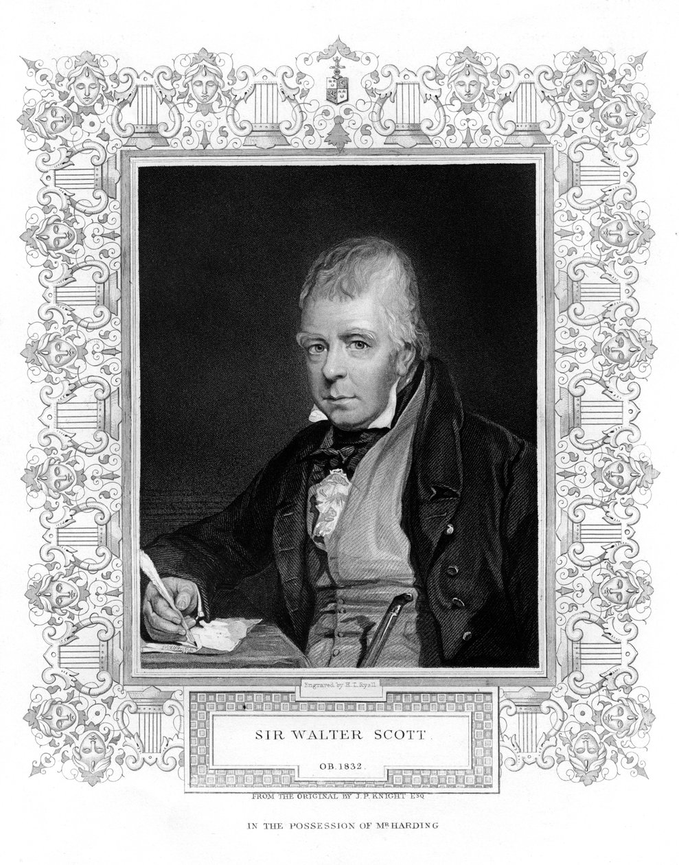 Sir Walter Scott, 1er Baronet, prolífico novelista histórico y poeta escocés, siglo XIX de Henry Thomas Ryall