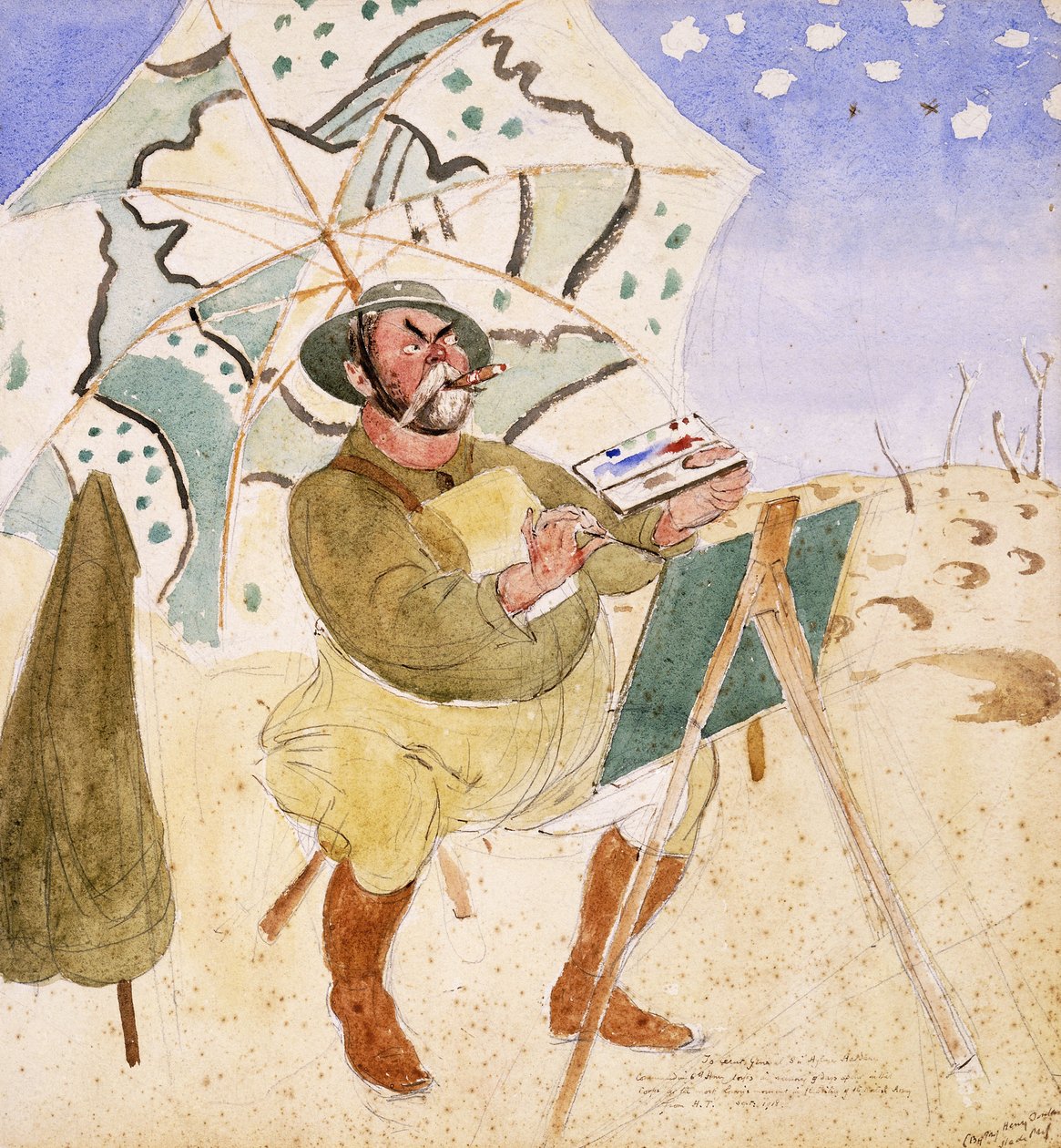 John Singer Sargent pintando de Henry Tonks