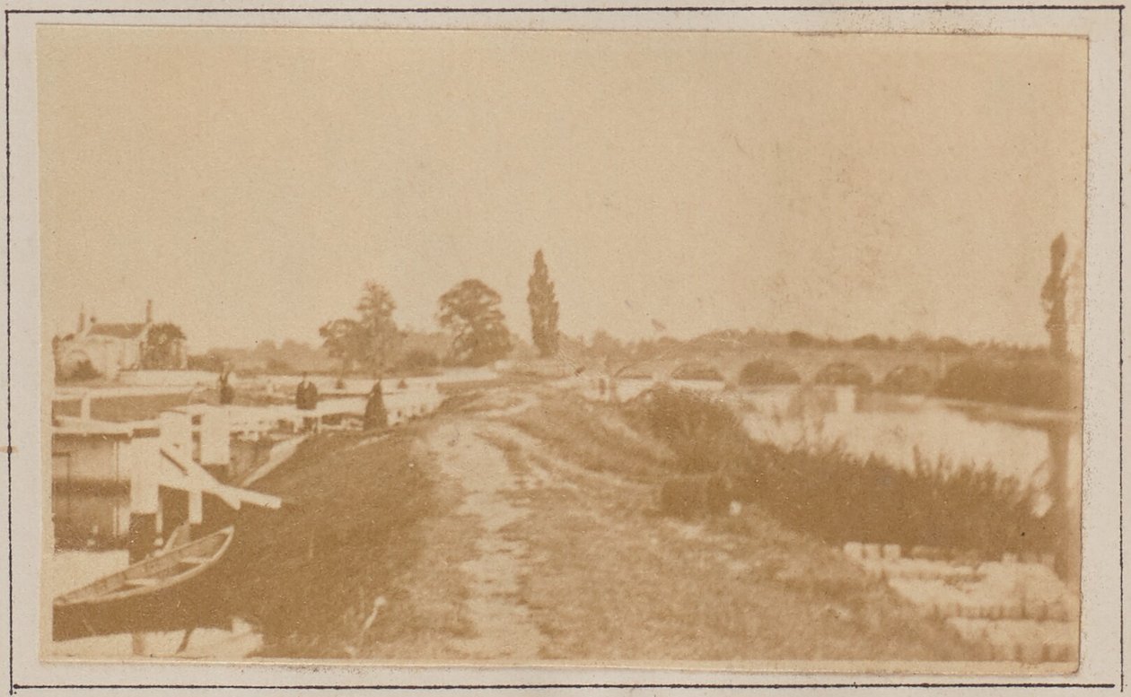 Esclusa y puente de Chertsey de Henry W. Taunt
