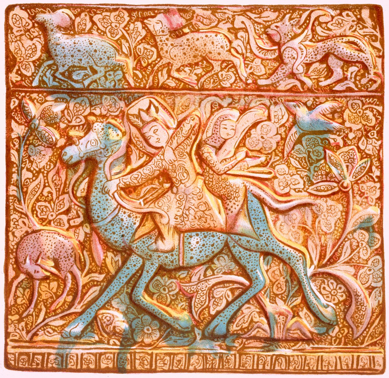 Azulejo persa lustre: un arquero sasánida montado, siglo XIX de Henry Wallis
