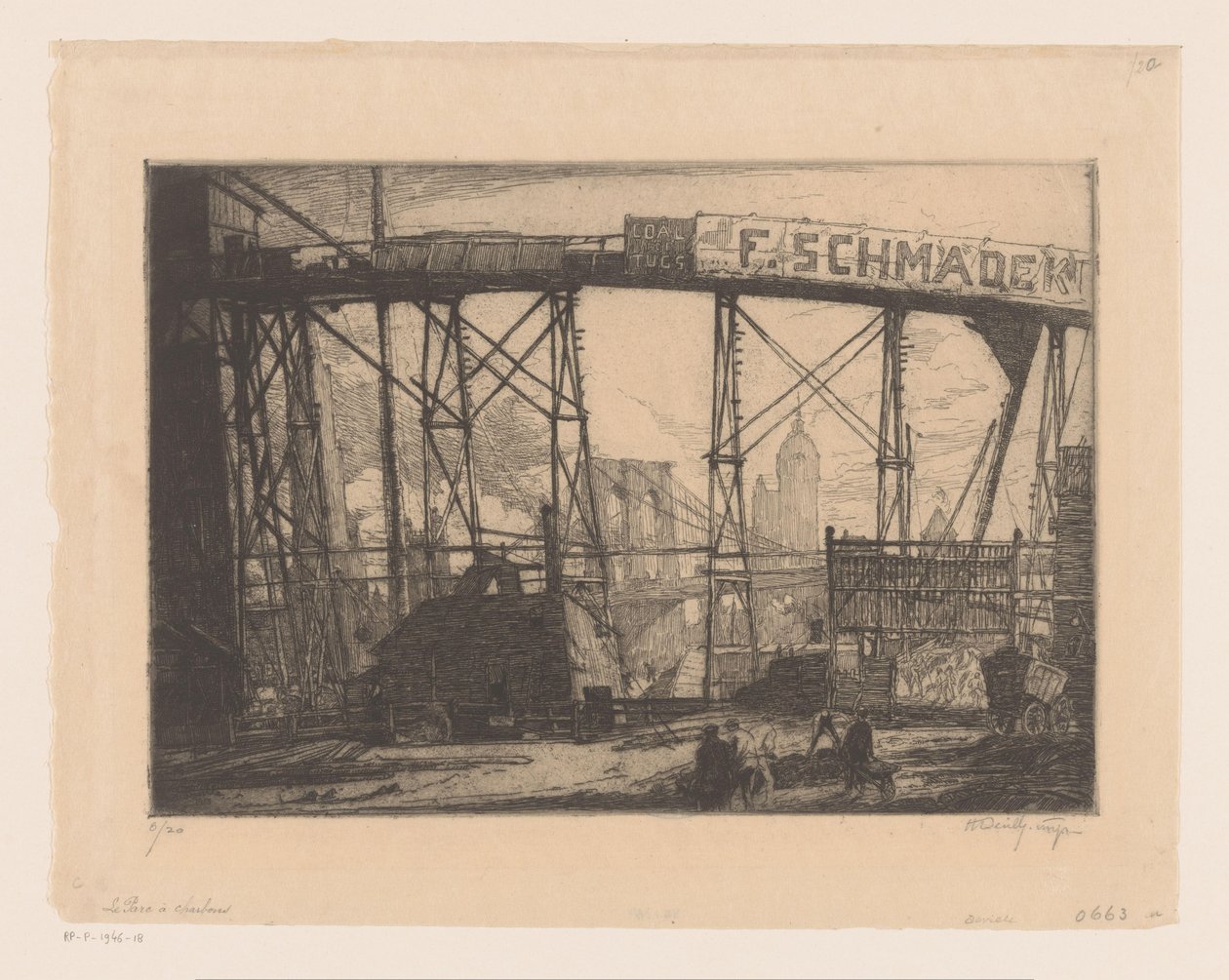 Vista de Nueva York desde un taller de Henry Wilfrid Deville (signed by artist)