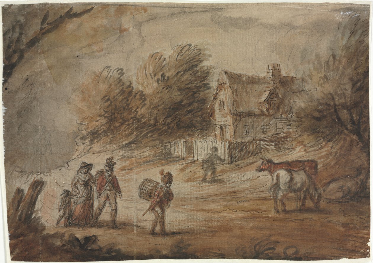 Escena Campestre con Soldados de Henry William Bunbury