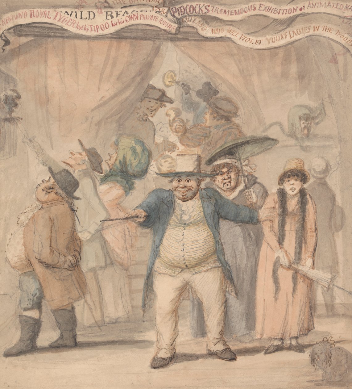 Entrada a la carpa de exposición de Pidcock en una feria de Henry William Bunbury