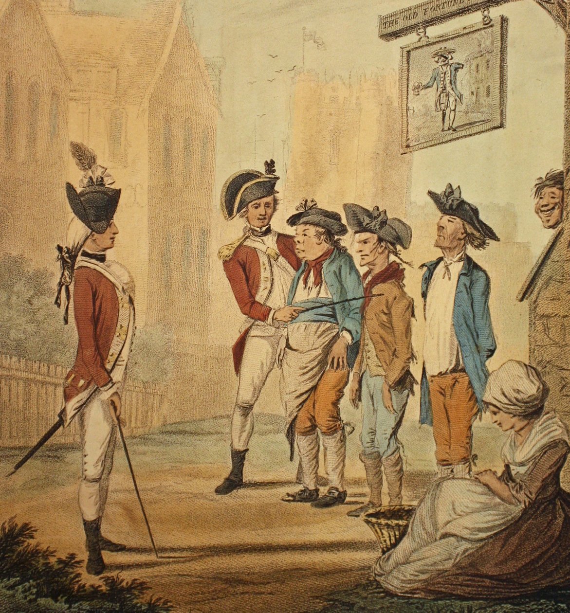 "Reclutas", publicado en 1780 de Henry William Bunbury