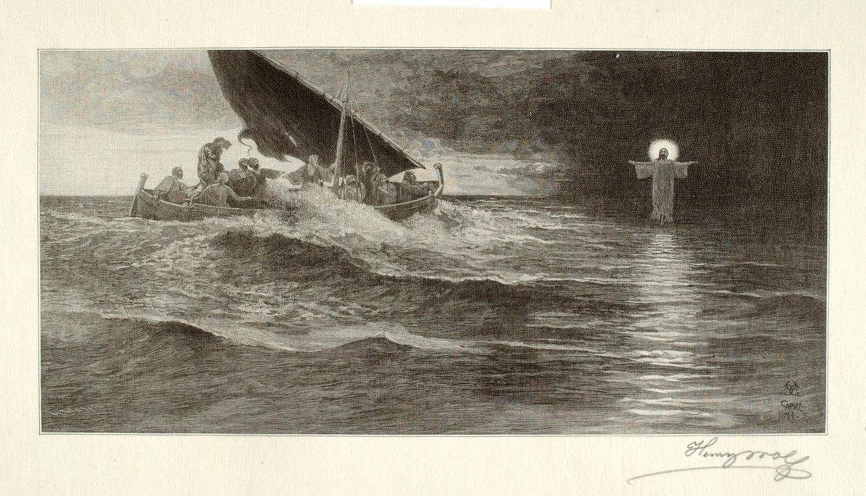 Cristo camina sobre el mar de Henry Wolf