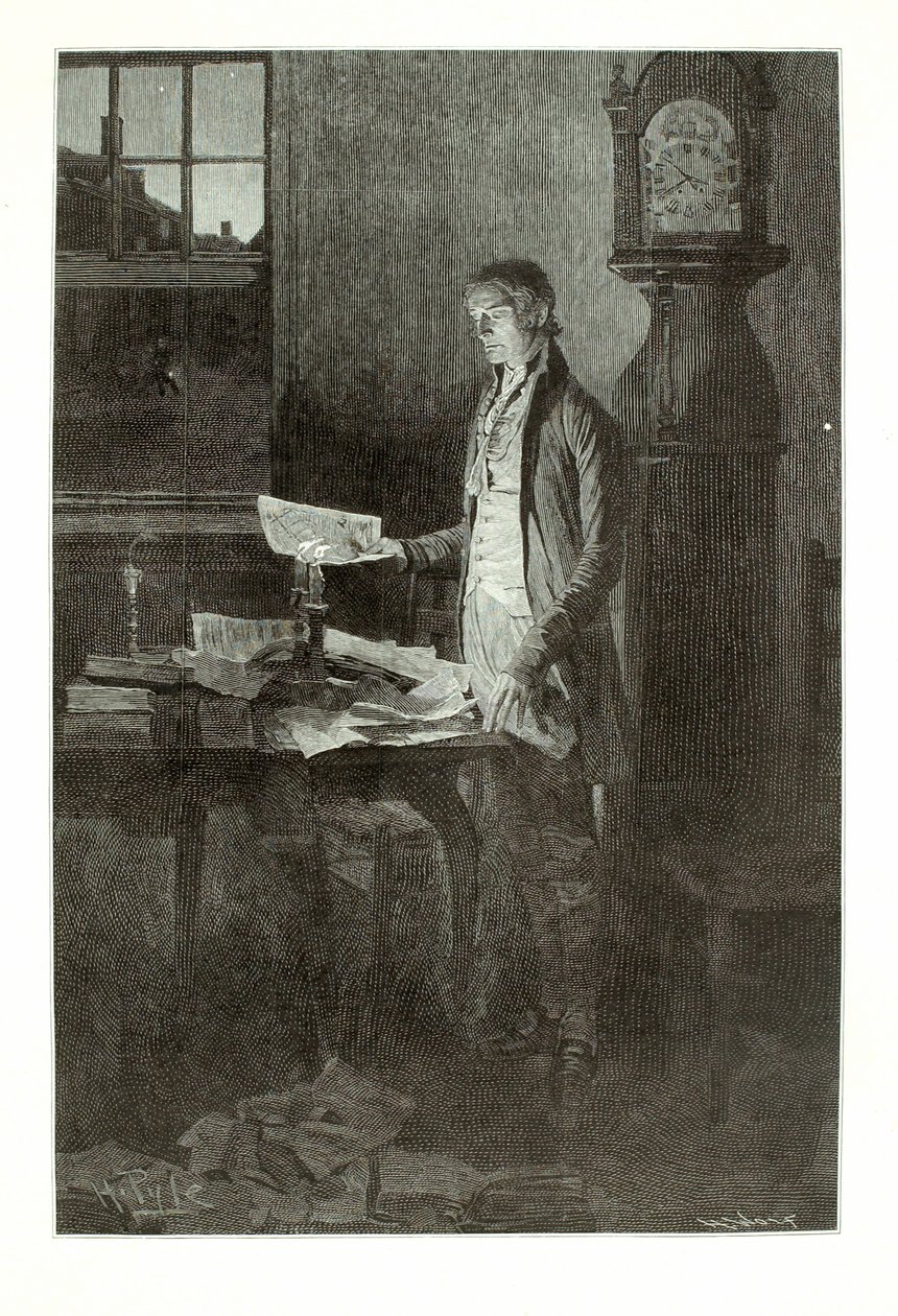 Thomas Jefferson, redactando la Declaración de Independencia de Henry Wolf
