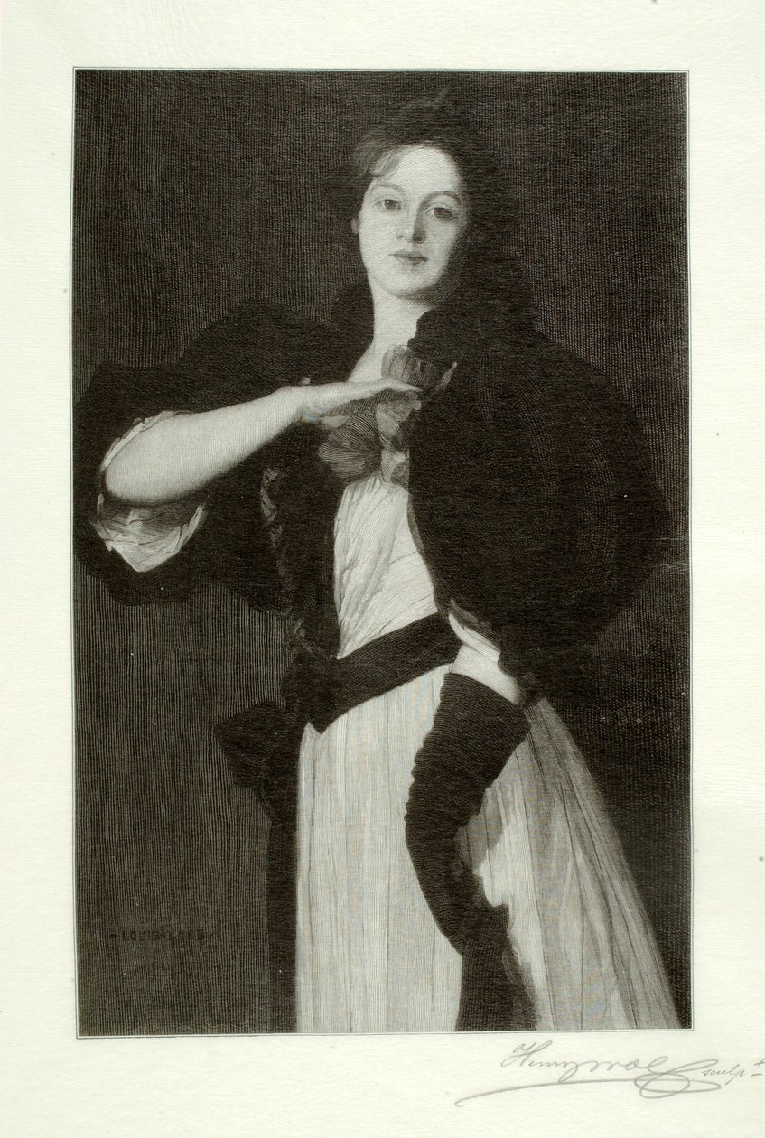 Mujer joven con amapolas de Henry Wolf