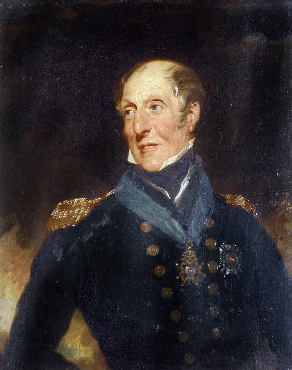 Retrato del contraalmirante Sir Charles Cunningham (1755-1834). Óleo sobre madera de Henry Wyatt