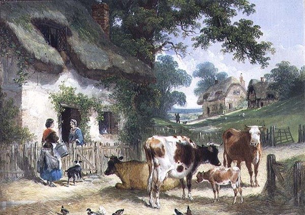 La vieja granja, c.1841 de Henry and Charles (attr.to) Shayer