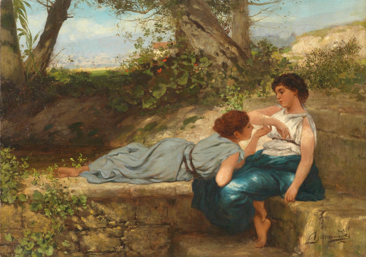 La conversación (El nuevo brazalete) de Henryk Siemiradzki