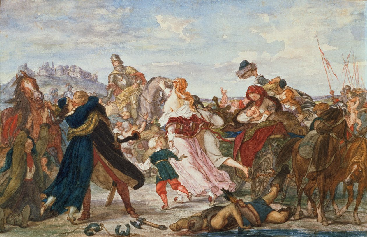 Hetman Koniecpolski liberando prisioneros de los tártaros en 1624, 1875-76 de Henryk Hipolit Rodakowski