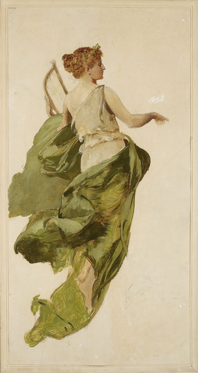 Alegoría de la música, boceto para el proyecto del telón de boca del Teatro Słowacki de Cracovia de Henryk Siemiradzki