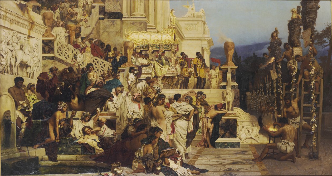Luz guía del cristianismo. Las antorchas de Nerón, 1882 de Henryk Siemiradzki