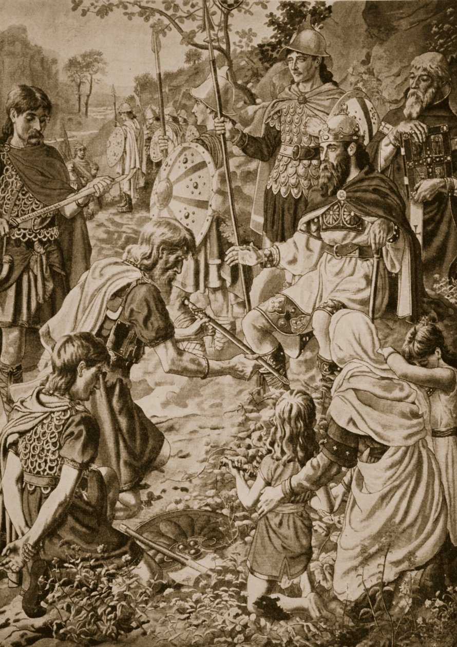 La sumisión de Guthrum al Rey Alfredo de Herbert Alfred Bone