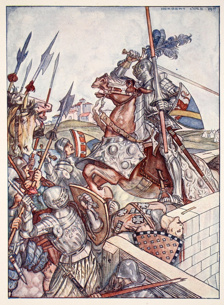 Bayard defiende el puente, ilustración de 