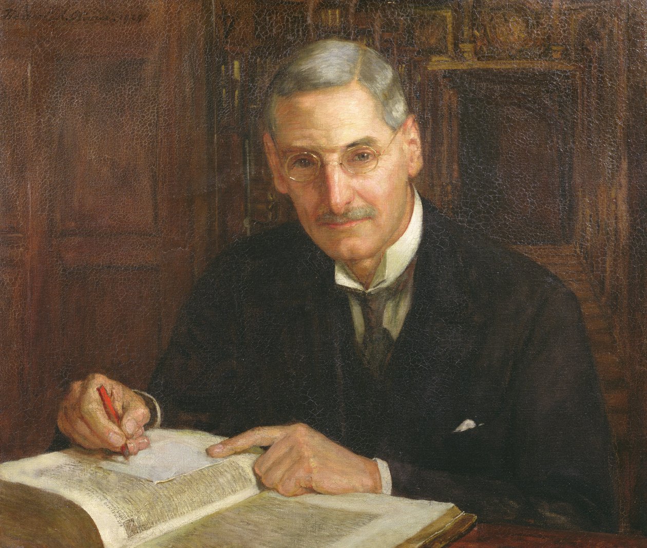 Retrato de Percy Stafford Allen (1869-1933) Presidente del Corpus Christi College de Oxford y erudito erasmista de Herbert Arnould Olivier