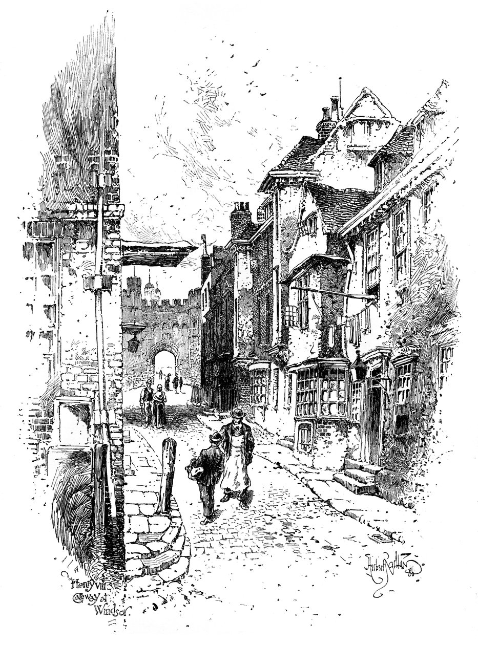 La puerta de Enrique VIII, Castillo de Windsor, c1888 de Herbert Arthur