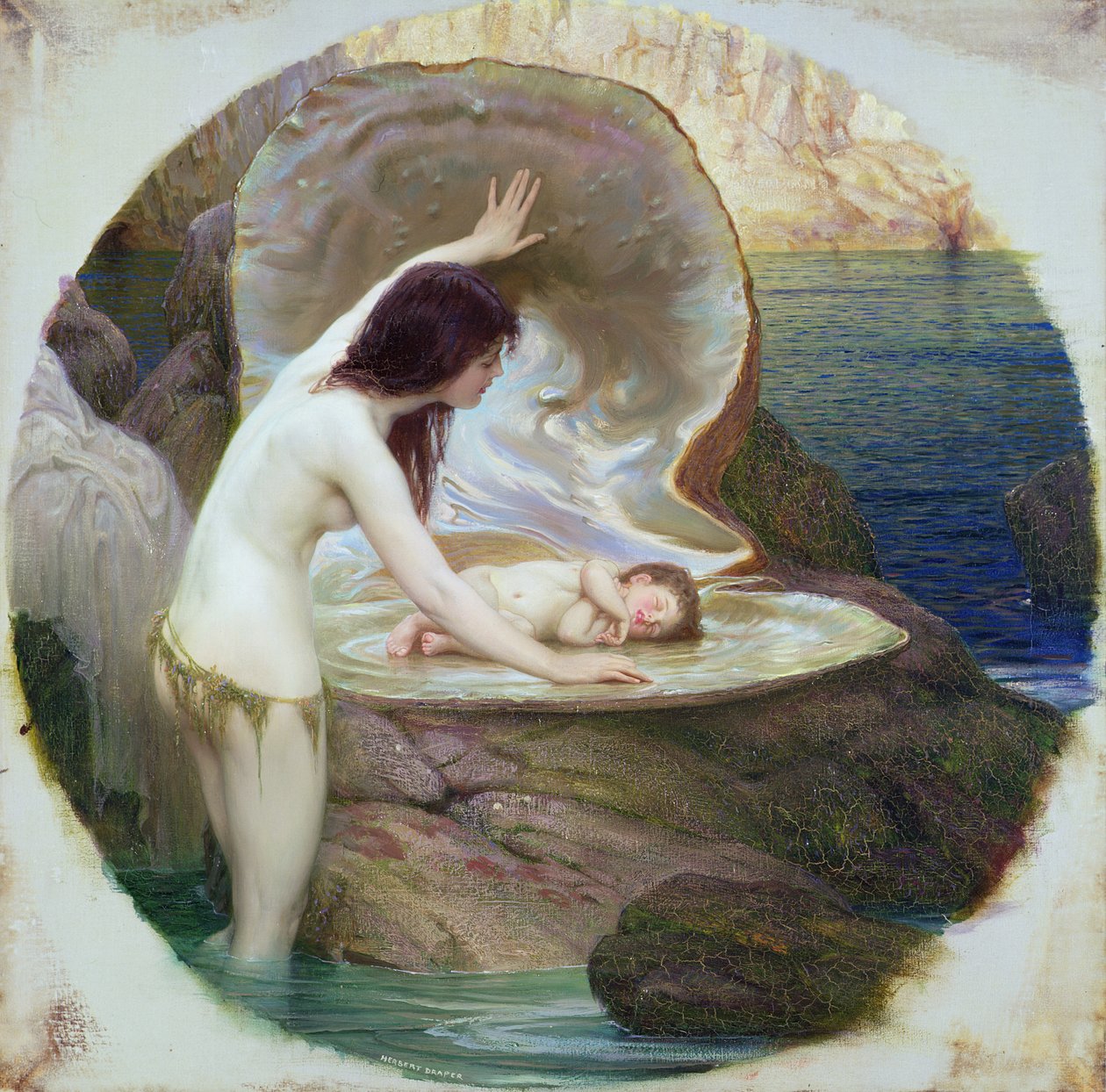 Un bebé de agua, c.1900 (óleo sobre lienzo) de Herbert James Draper