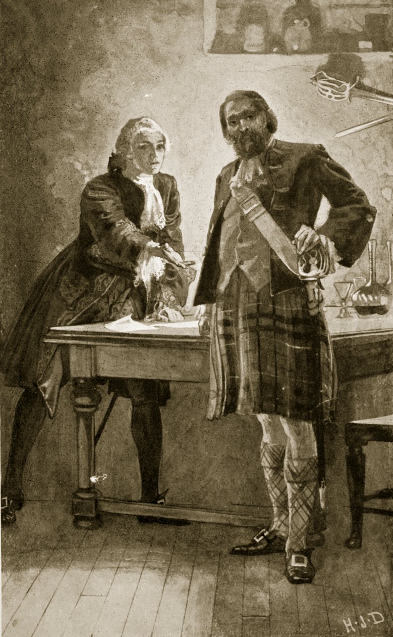El príncipe Carlos apela a Cameron de Lochiel, ilustración de 