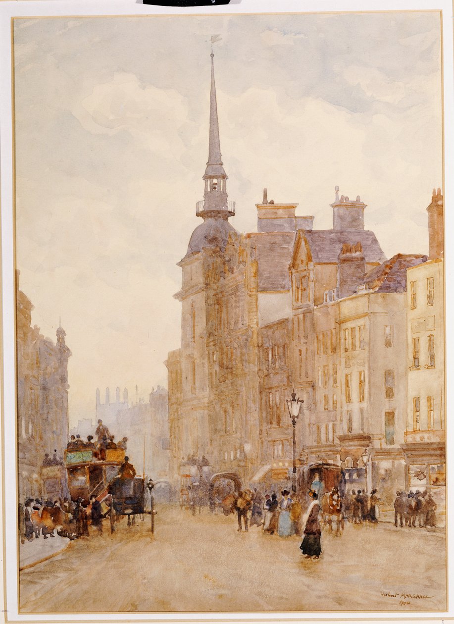 Mirando hacia abajo desde las escaleras de Ludgate Hill en St. Paul, 1900 de Herbert Menzies Marshall
