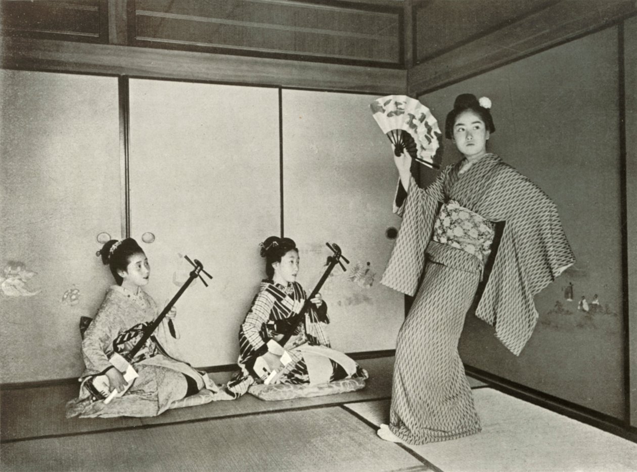 Una geisha bailando, 1910 de Herbert Ponting