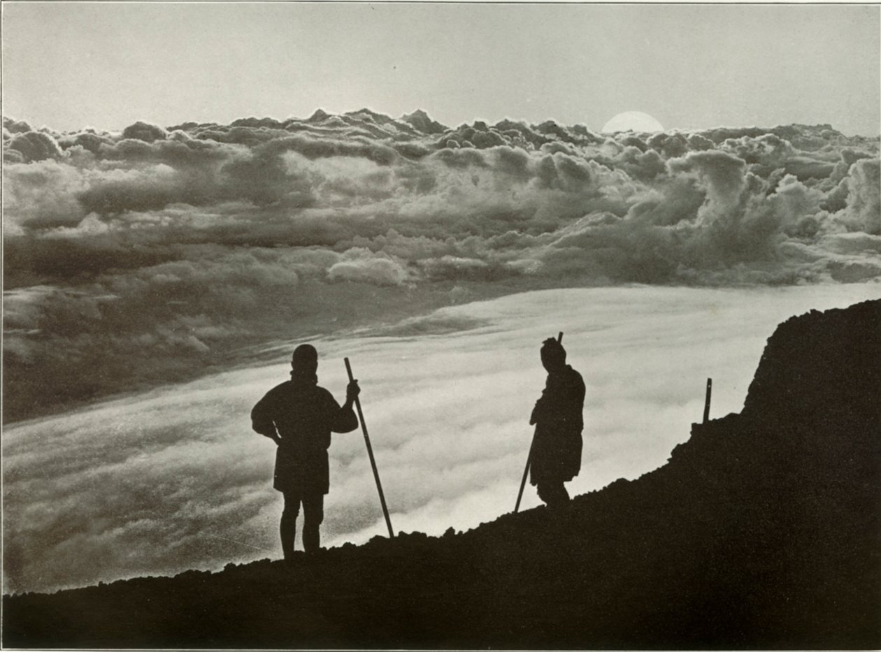 Atardecer desde la Cima del Fuji, 1910 de Herbert Ponting