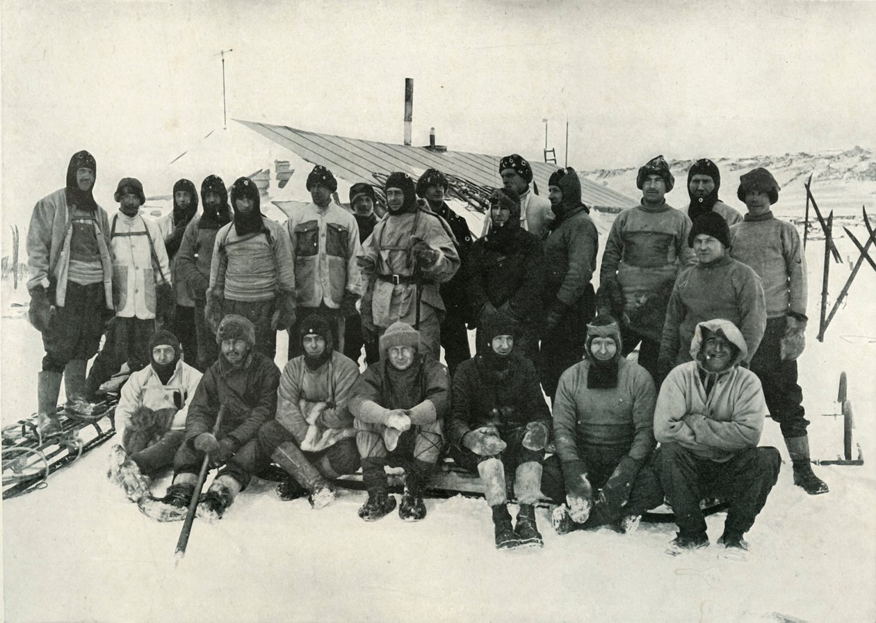 El grupo principal en el Cabo Evans después del invierno de Herbert Ponting