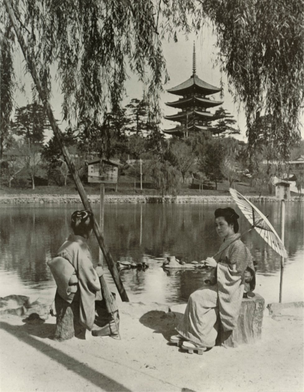 La Pagoda de Nara, 1910 de Herbert Ponting