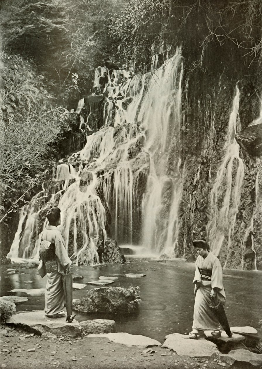 La Cascada de las Joyas Caídas en Yumoto, 1910 de Herbert Ponting