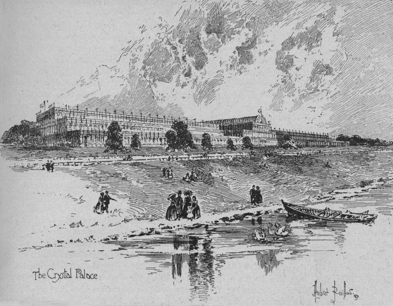 El Palacio de Cristal en Hyde Park, Londres, 1851, 1891 de Herbert Railton