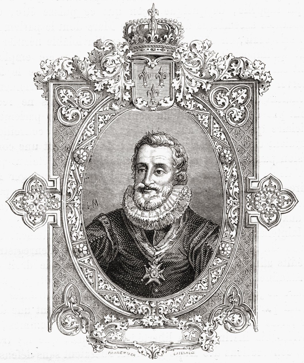 Henri IV, grabado por Pannemaker-Ligny, de 