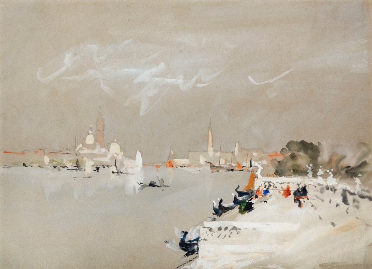 Al otro lado de la laguna, Venecia (acuarela) de Hercules Brabazon Brabazon
