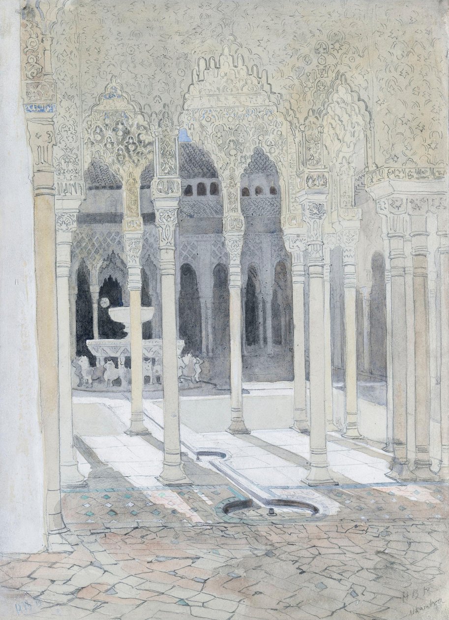 El Patio de los Leones, la Alhambra, Granada, España de Hercules Brabazon Brabazon