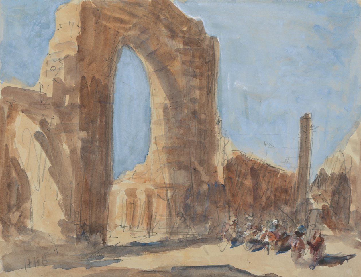 La mezquita Quwwat-ul-Islam y la columna de hierro de Delhi, complejo del Qutb Minar de Hercules Brabazon Brabazon