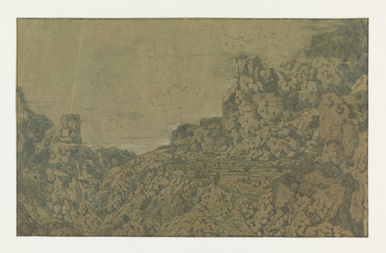 Paisaje de montaña con meseta Valle de montaña con meseta de Hercules Segers