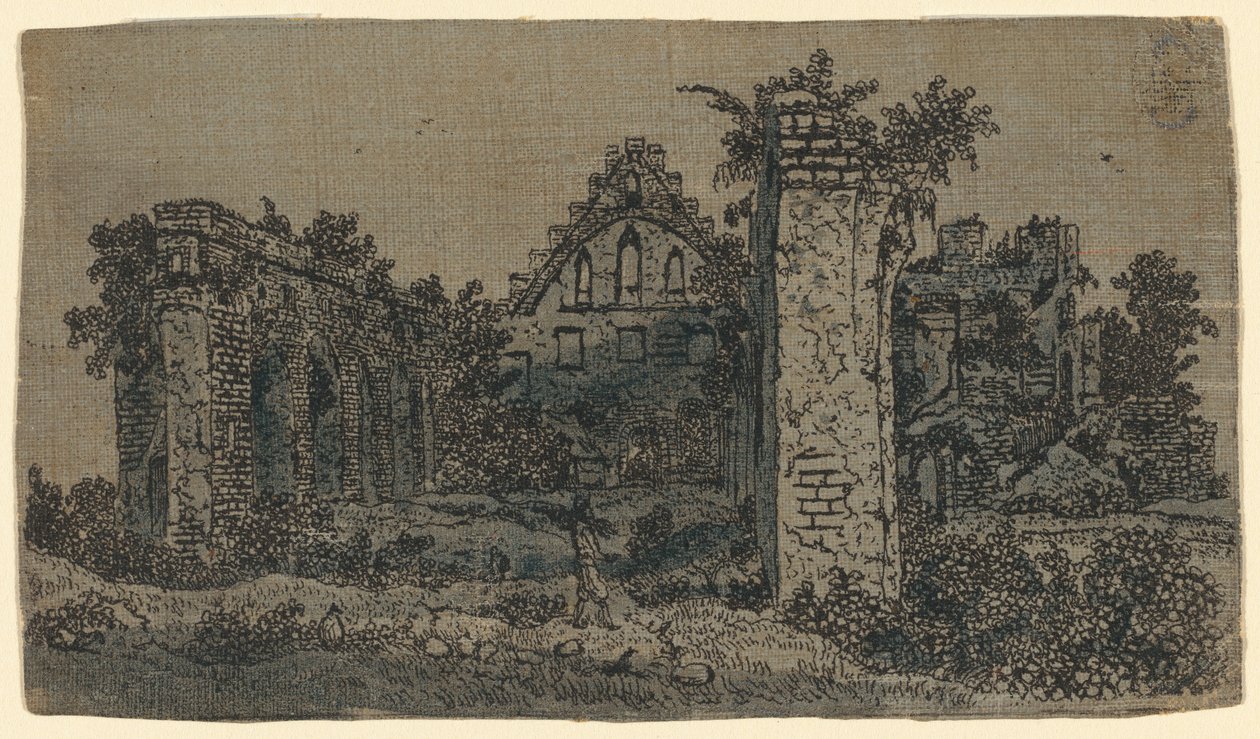 Ruinas de la Abadía de Rijnsburg: Versión pequeña de Hercules Seghers