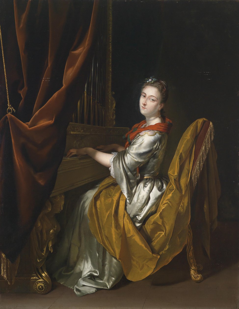 Retrato de Barbara Janssens en el órgano de Herman van der Mijn  