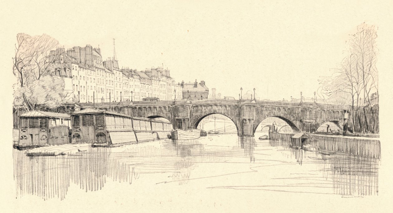 El Pont Neuf visto desde las esclusas, 1915 de Herman Armour Webster