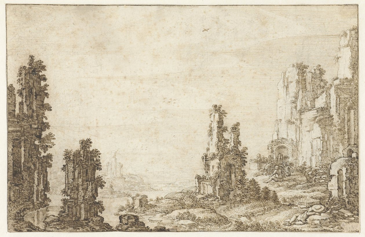 Paisaje con ruinas de Herman Breckerveld