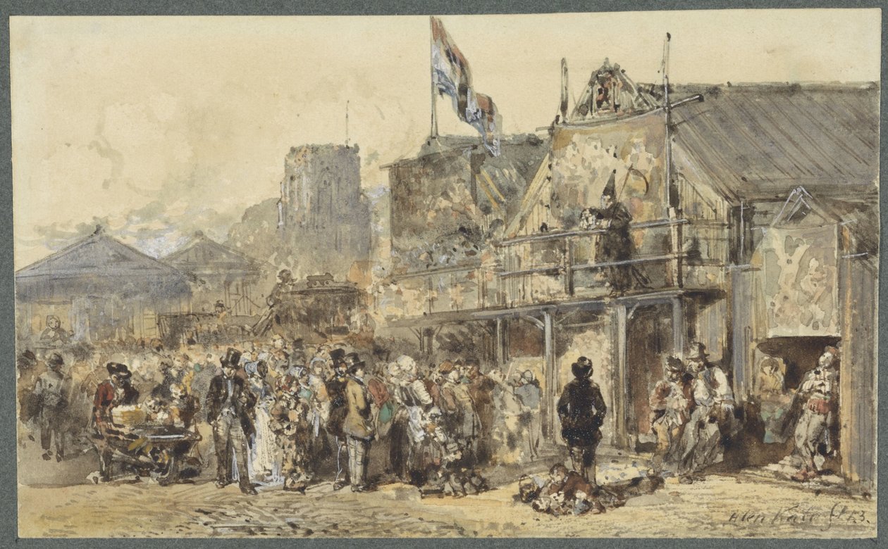 Feria en Leeuwarden, el Oldenhove en el horizonte de Herman Frederik Carel ten Kate