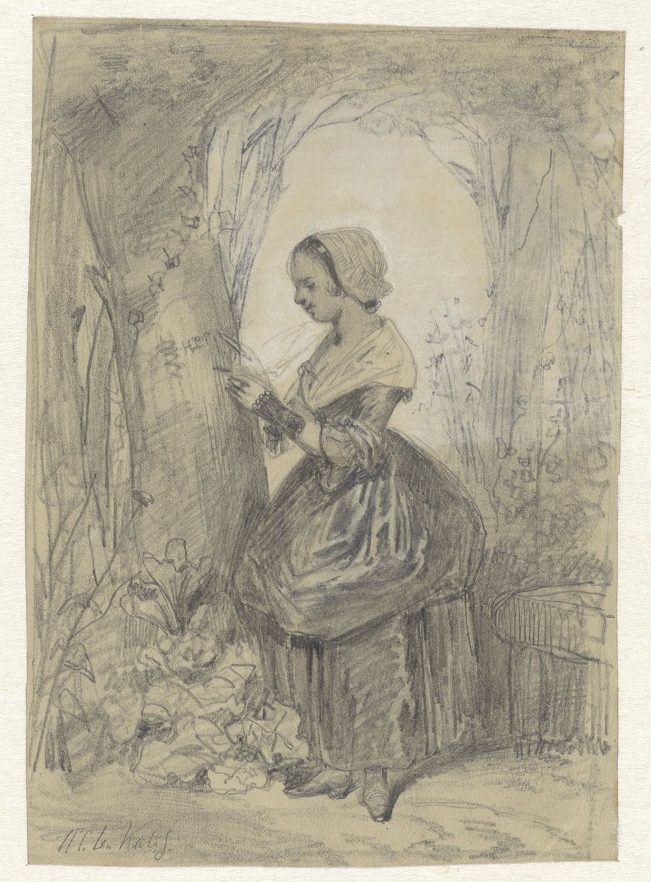 Chica junto a un árbol de Herman Frederik Carel ten Kate