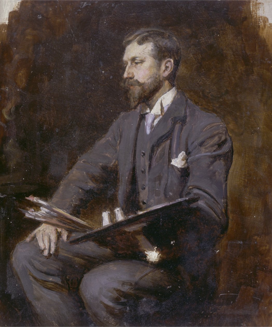 Posible autorretrato, c.1890-1900 de Herman Gustave Herkomer