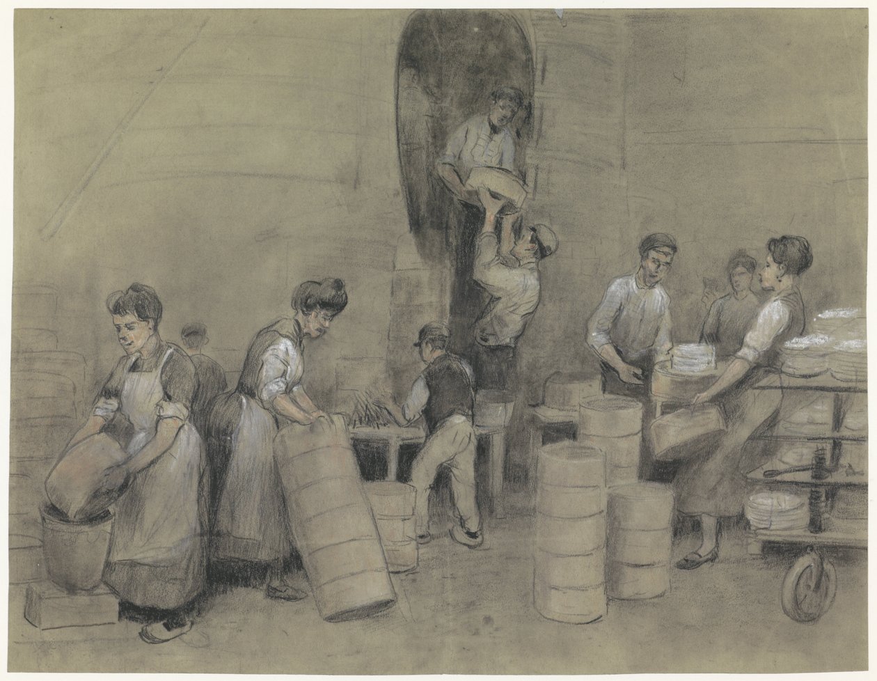 Extracción de la cerámica del horno de De Sphinx en Maastricht de Herman Heijenbrock