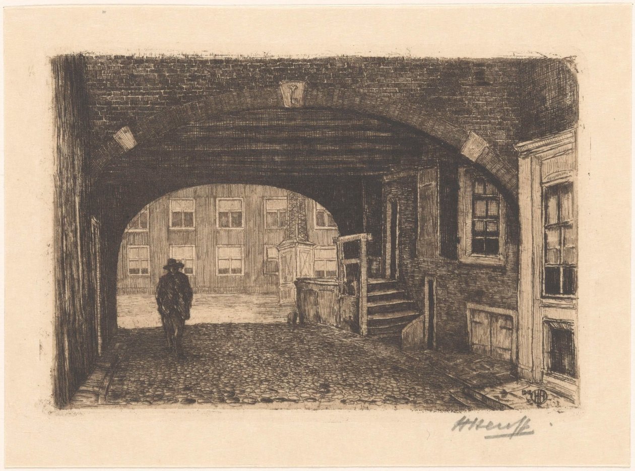 Puerta de San Pedro en Ámsterdam de Herman Heuff (signed by artist)