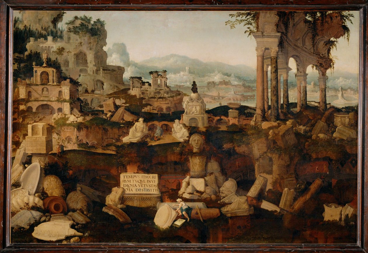 Paisaje con ruinas antiguas ... (pintura sobre lienzo) de Herman Posthumus