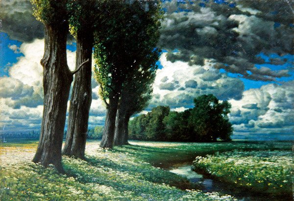 Álamos junto a un Arroyo de Herman Rüdisühli